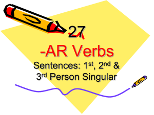 27 -AR Verbs Sentences: 1 , 2