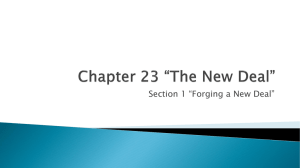 Section 1 “Forging a New Deal”