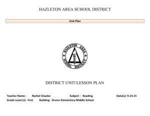 HAZLETON AREA SCHOOL DISTRICT  DISTRICT UNIT/LESSON PLAN
