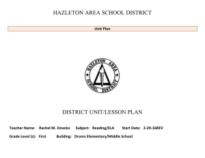 HAZLETON AREA SCHOOL DISTRICT  DISTRICT UNIT/LESSON PLAN