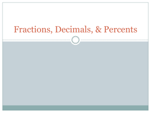 Fractions, Decimals, &amp; Percents