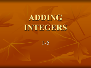 ADDING INTEGERS 1-5