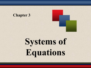 Systems of Equations Chapter 3