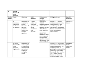 IV. Solving Systems of