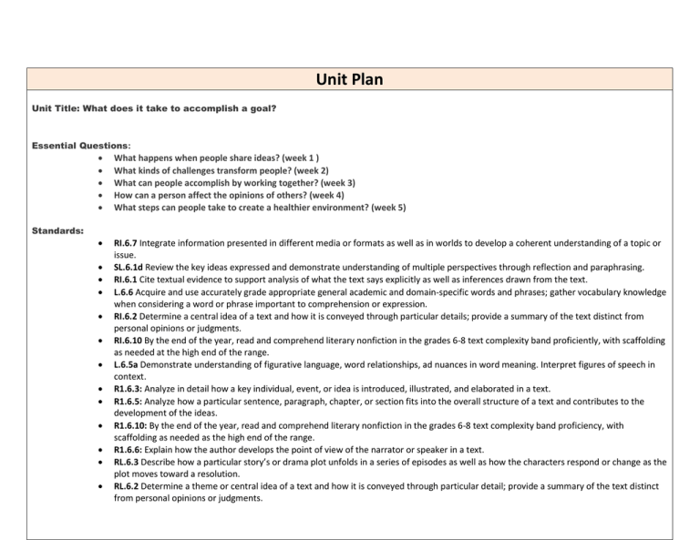 Unit Plan