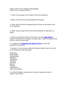State of the Union Address Worksheet