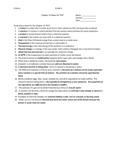 Science Grade 4  Chapter 13 Notes for TEST