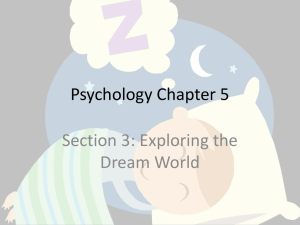 Psychology Chapter 5 Section 3: Exploring the Dream World