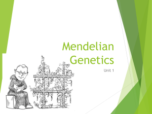 Mendelian Genetics Unit 1