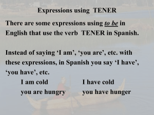 Expressions using  TENER to be