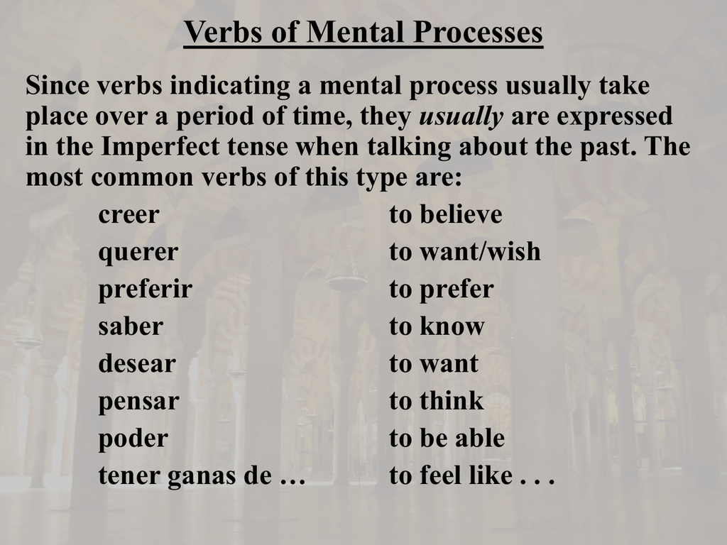 List Of Mental Processes