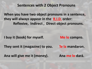 Sentences with 2 Object Pronouns