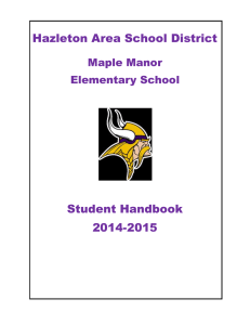 Hazleton Area School District Student Handbook 2014-2015