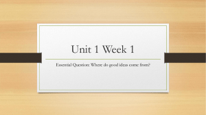 Unit 1 Week 1