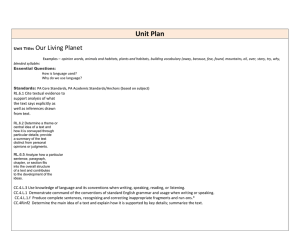 Unit Plan Our Living Planet