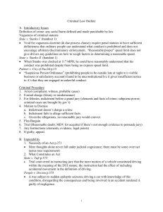 Criminal Law Outline A.  Introductory Issues