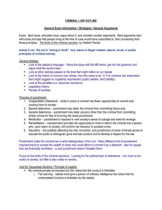 CRIMINAL LAW OUTLINE  General Exam Information / Strategies / General Arguments