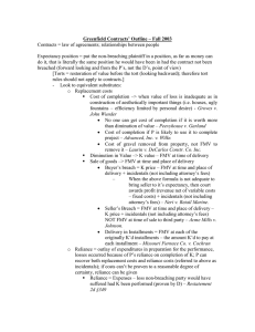 Greenfield Contracts’ Outline – Fall 2003