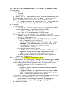 MAKING OF AGREEMENT (OFFER/ACCEPTANCE &amp; CONSIDERATION) I. A. B.