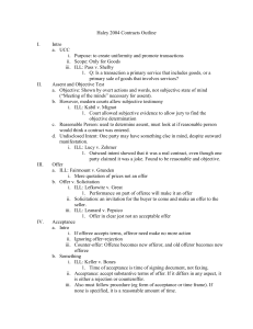 Haley 2004 Contracts Outline  I. Intro