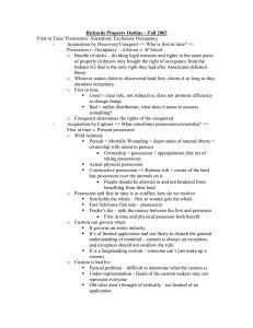 Richards Property Outline – Fall 2003 -