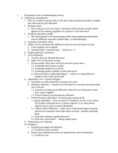 I. Neoclassical way of understanding society A.  Underlying Assumptions: