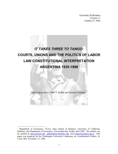 IT TAKES THREE TO TANGO: LAW CONSTITUTIONAL INTERPRETATION ARGENTINA 1935-1998