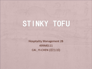 Hospitality Management 2B 499M0111 CAI , YI-CHEN (蔡怡禎)