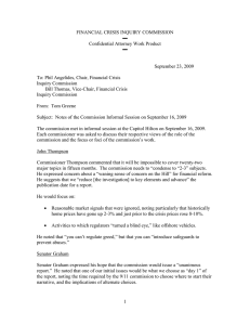 FINANCIAL CRISIS INQUIRY COMMISSION ▬ Confidential Attorney Work Product