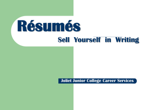 Résumés Sell  Yourself  in  Writing