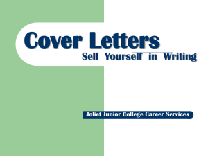 Cover Letters Sell  Yourself  in  Writing