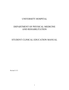 UNIVERSITY HOSPITAL DEPARTMENT OF PHYSICAL MEDICINE AND REHABILITATION