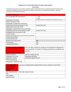 Blueprint to Create New Merit Position Description 11/1/2011