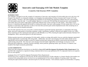 Innovative and Emerging 4-H Club Models Template