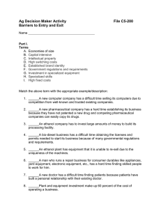 Ag Decision Maker Activity  File C5-200 Barriers to Entry and Exit