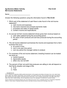 Ag Decision Maker Activity File C3-25 Net Income Statements