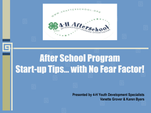 After School Program Start-up Tips… with No Fear Factor!