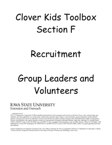 Clover Kids Toolbox Section F  Recruitment