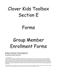 Clover Kids Toolbox Section E  Forms