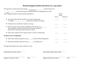 Retinal Imaging Machine Rental/Service Agreement