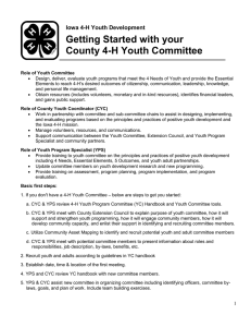 Getting Started with your County 4-H Youth Committee Iowa 4-H Youth Development