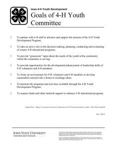 Goals of 4-H Youth Committee