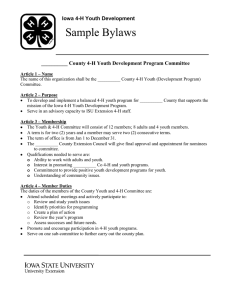 Sample Bylaws Iowa 4-H Youth Development