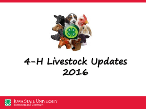 4-H Livestock Updates 2016