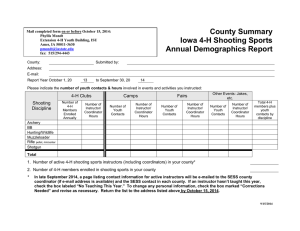 County Summary Iowa 4-H Shooting Sports Annual Demographics Report