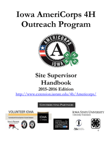 Iowa AmeriCorps 4H Outreach Program Site Supervisor