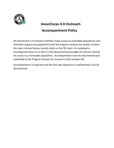 AmeriCorps 4-H Outreach Accompaniment Policy