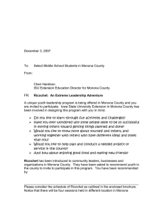 December 3, 2007 To: Select Middle School Students in Monona County