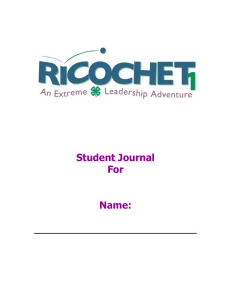 Student Journal For  Name: