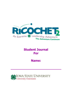 Student Journal For Name: